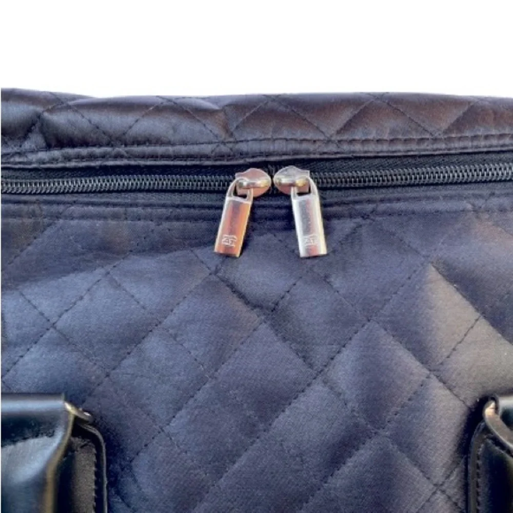 American Tourister 3 Piece Black Quilted & Faux Leather Accents - Some Callouts - Picture 6 of 15